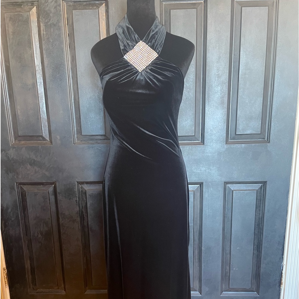black velvet/rhinestone formal